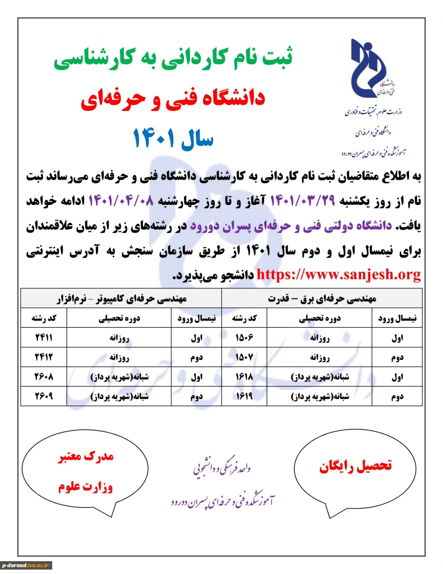 ثبت نام آزمون کاردانی به کارشناسی سال 1401 3